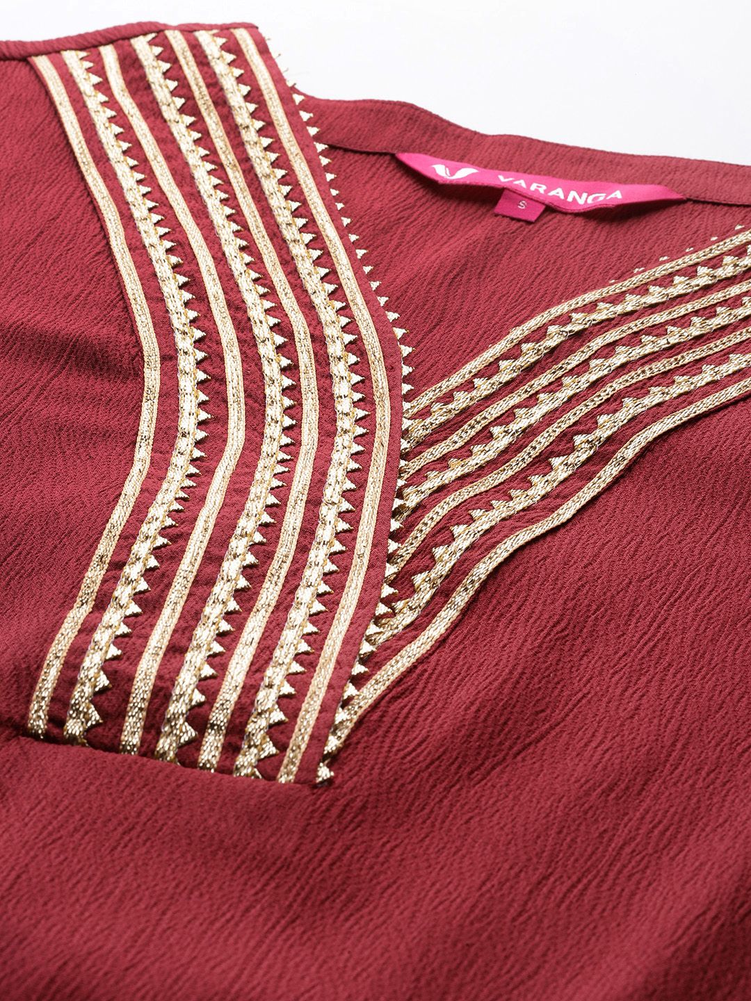Dhiyona VA Women's Regular Gotta Patti Silk Crepe Kurta with Trousers & With Dupatta
