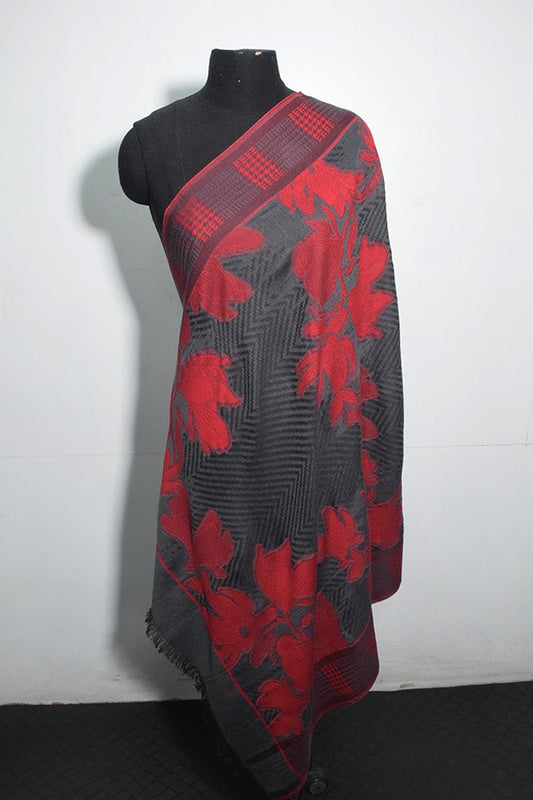 Grey Pashmina Woven Jacquard Shawl