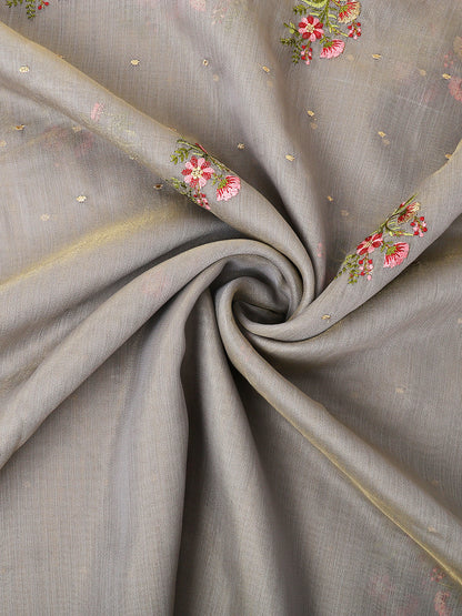 Dhiyona GR Women's Kashmira Grey Cotton Silk Saree