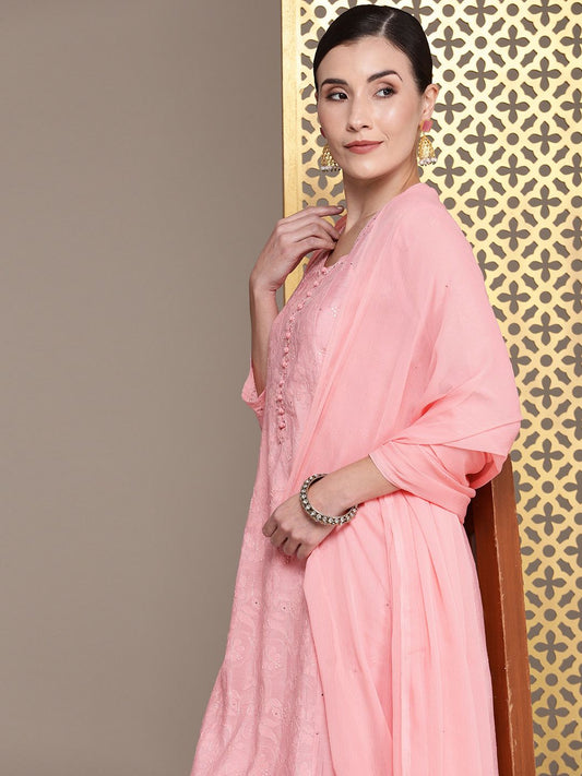 Dhiyona PD Women Ethnic Motifs Embroidered Jashn Kurta with Palazzos & Dupatta