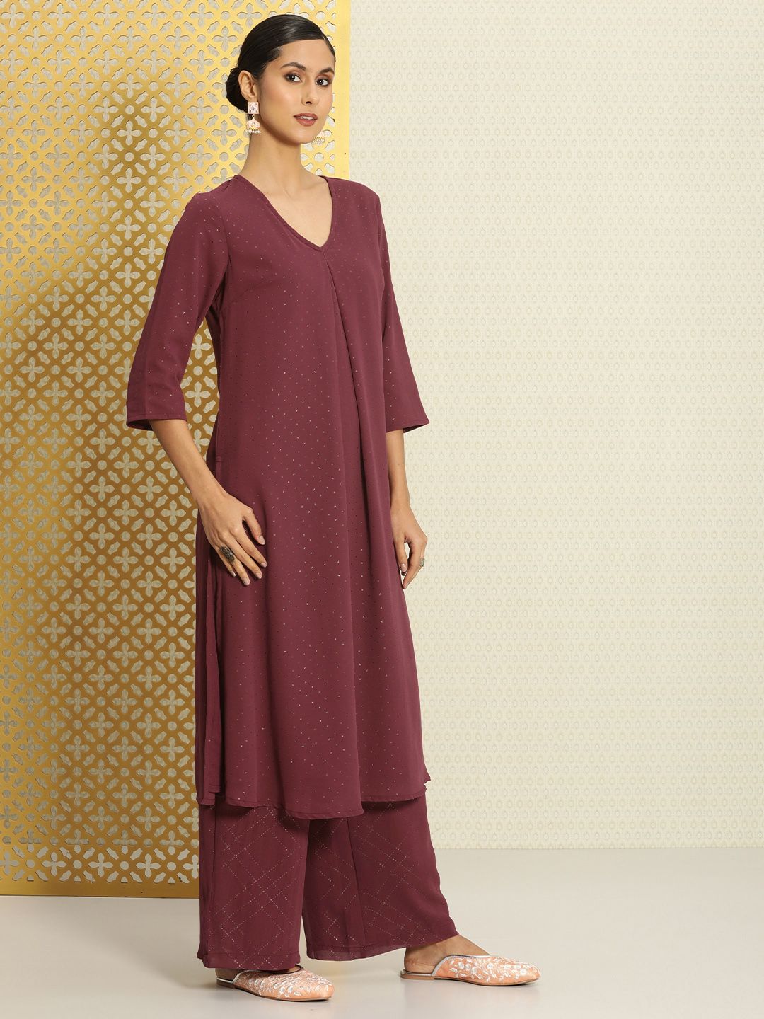 Dhiyona PD Women Women Self Design Regular Jashn Kurta With Palazzos & Dupatta