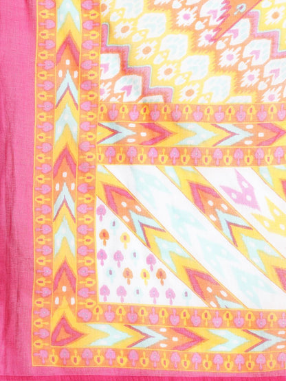 Ethnic Motifs Printed Mirror Work Pure Cotton Kurta with Trousers & With Dupatta