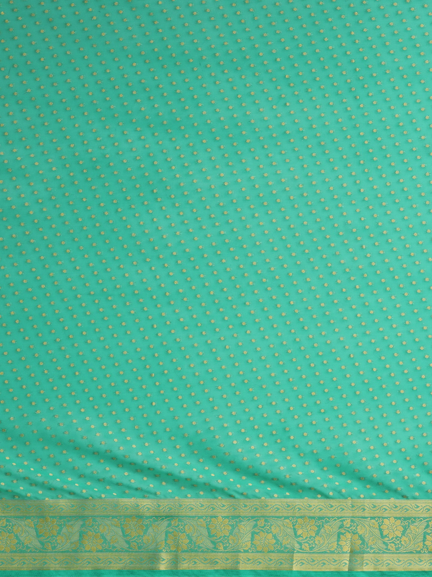Women's Georgette Teal blue Woven Design Designer Saree With Blouse Piece