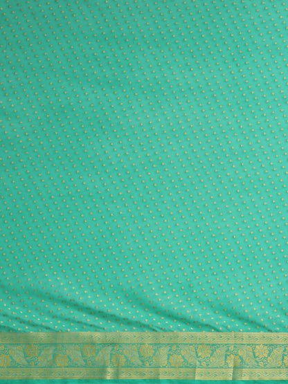 Women's Georgette Teal blue Woven Design Designer Saree With Blouse Piece