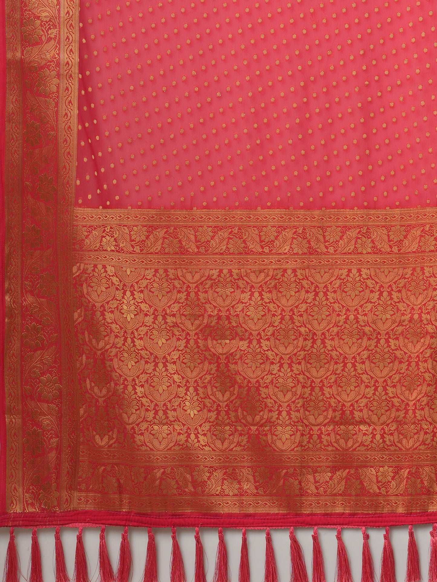 Women's Georgette Pink Woven Design Designer Saree With Blouse Piece