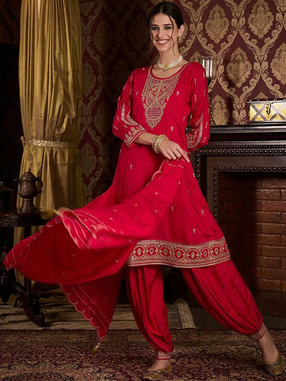 Dhiyona CH Embroidered Kurta with Salwar and Dupatta