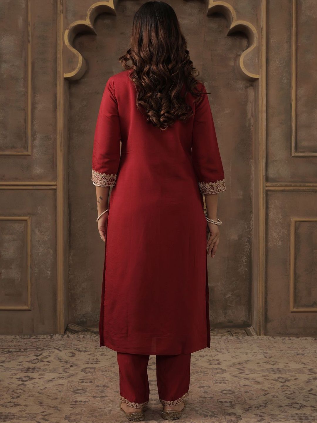 Women Ethnic Motifs Embroidered Kurta with Trousers & Dupatta