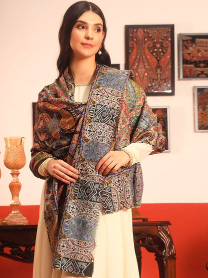 Dhiyona PA Paisley Embroidered Woolen Shawl