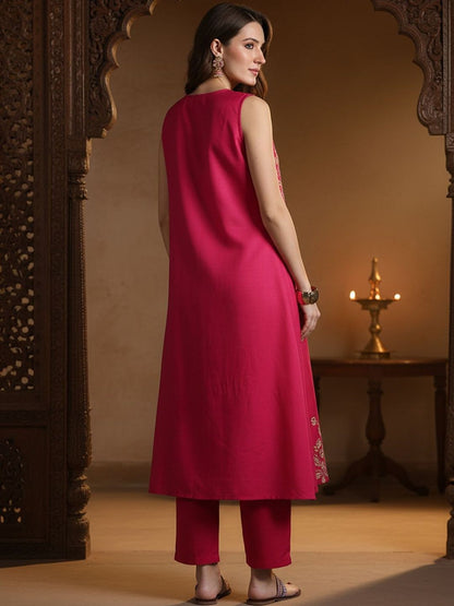 Pleated A Line Kurta With Trousers