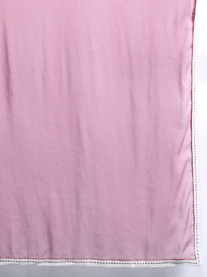 Floral Print Beads & Stones Kurta with Trousers & Dupatta