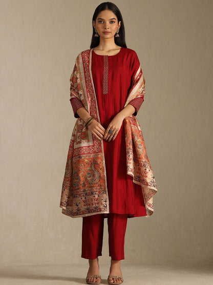 Dhiyona SO Women's Women Woven Design Regular Kurta & Trouser With Dupatta