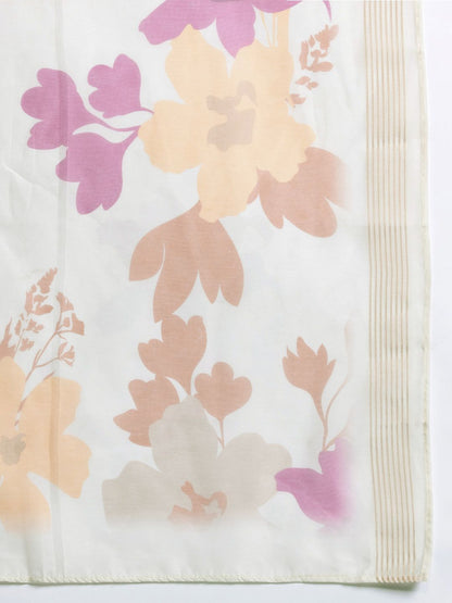 Floral Embroidered Mirror Work Kurta with Palazzos & Dupatta