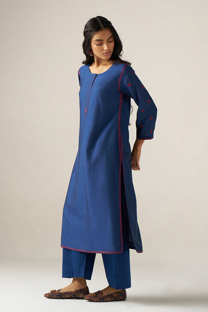 Women's Blue Silk Co-ord Set
