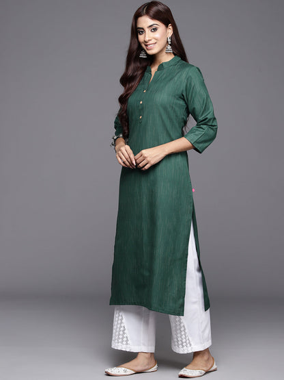 Dhiyona VR Women's Sea Green Woven Straight Kurta