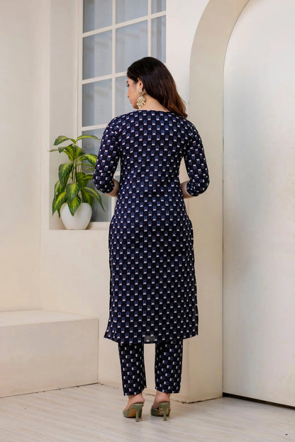 Women Viscose Printed A-Line Kurta And Pant Set With Dupatta