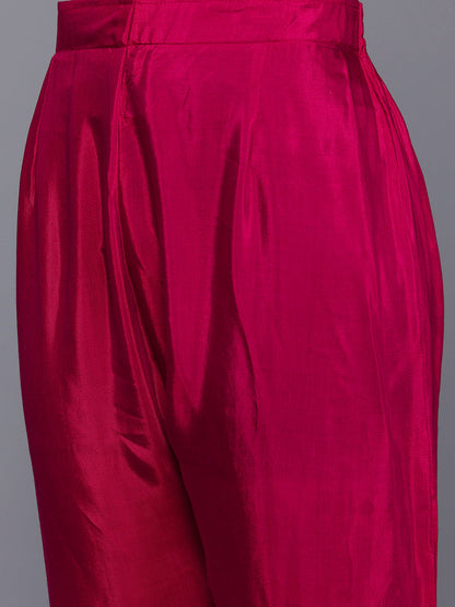 Dhiyona VR Women's Purple And Pink Thread And Gotta Work Straight Kurta With Trousers And Dupatta