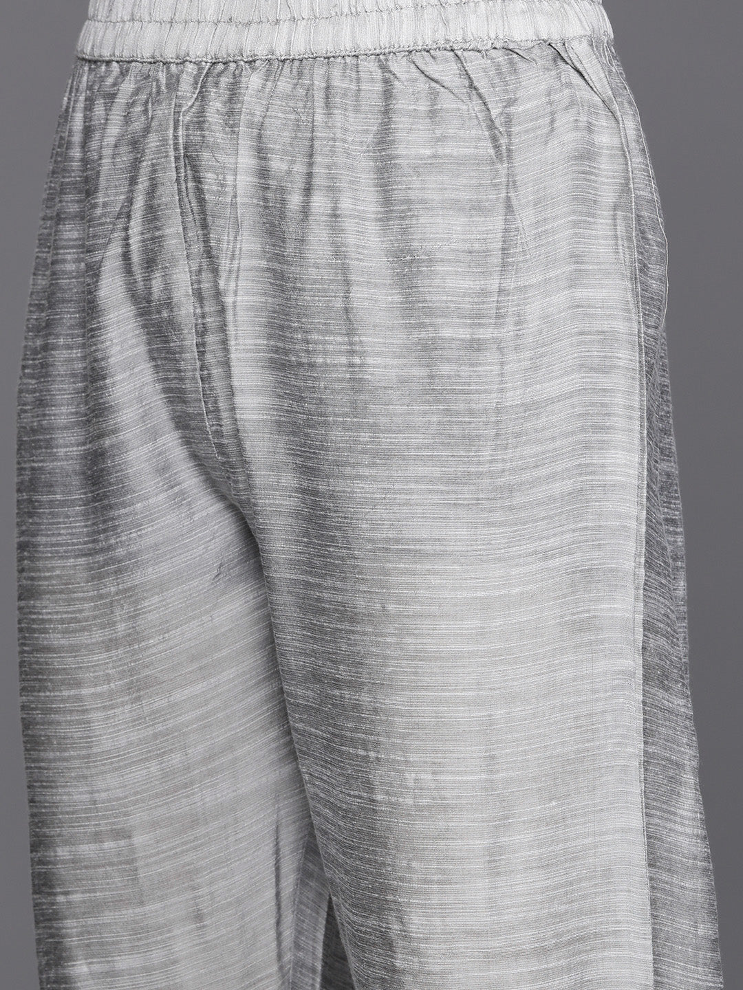 Dhiyona VR Women's Blue & Silver Sequinned Yoke Design Kurta With Trousers & Dupatta