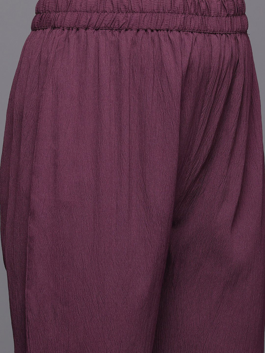 Dhiyona VR Women's Purple Zari Lace Embellished Yoke A-Line Kurta Set