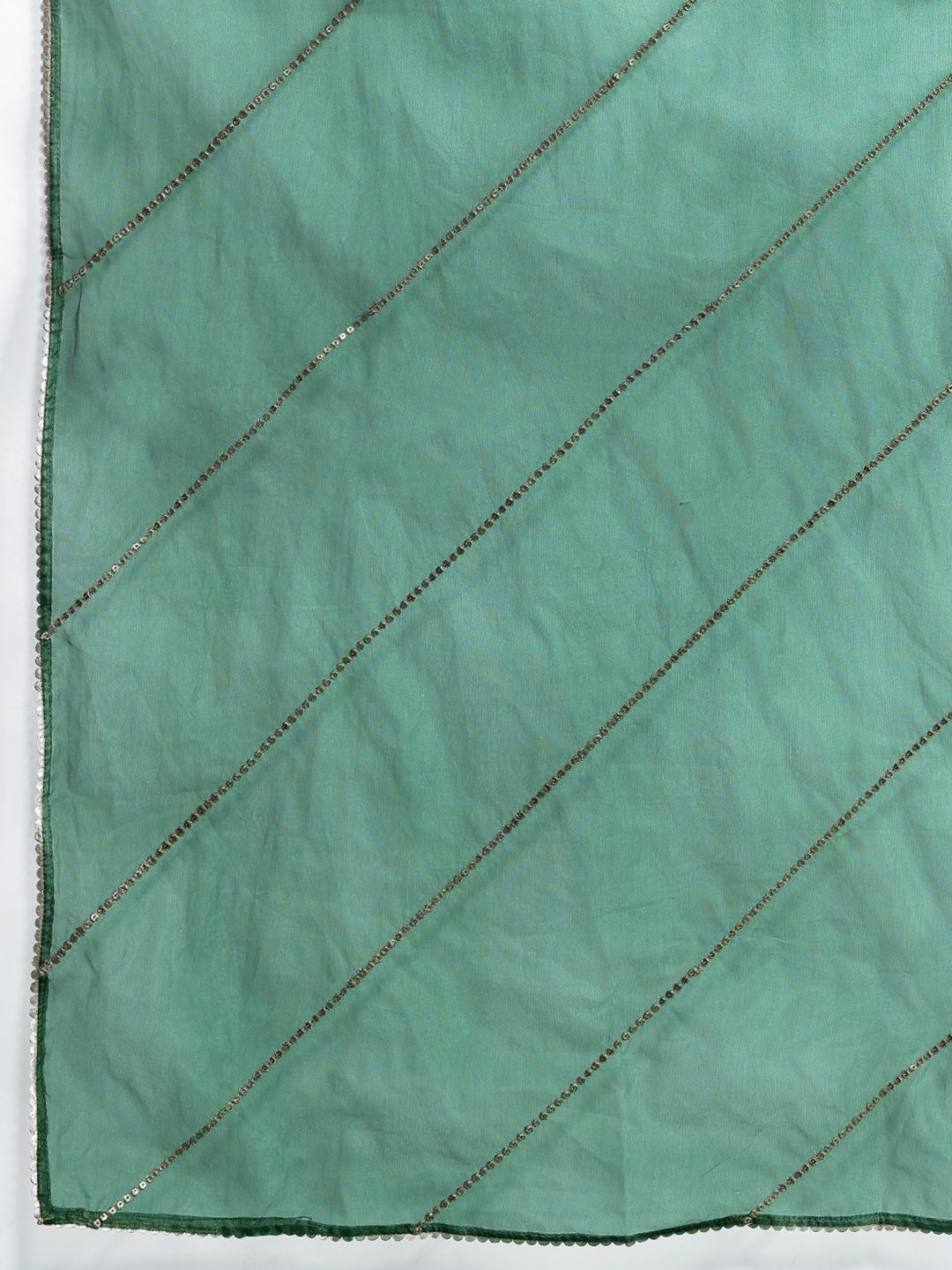 Floral Embroidered Zari Pleated Liva Kurta With Trousers & Dupatta