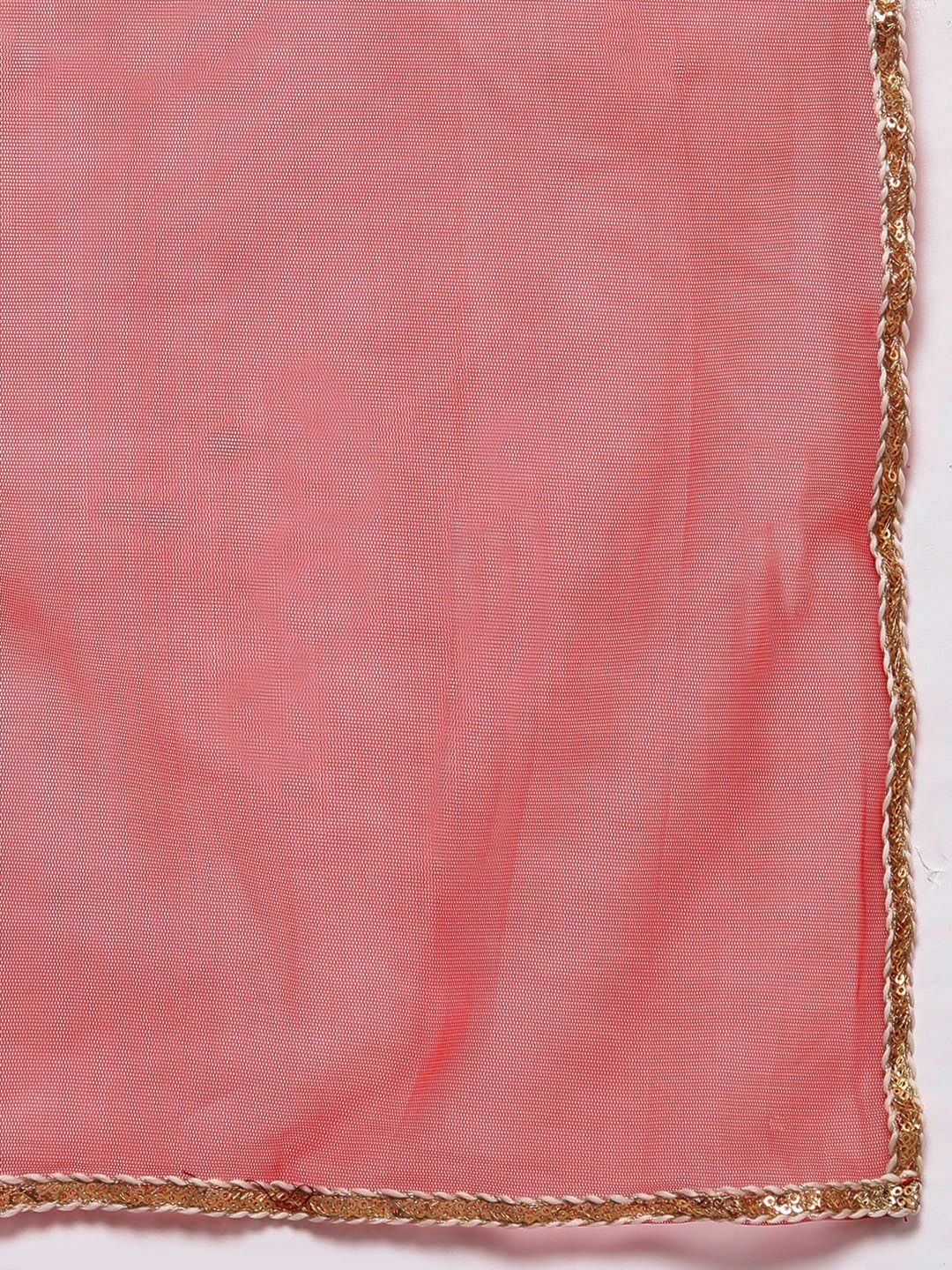 Women Maroon Floral Printed Sequinned Kurta with Palazzos & Dupatta