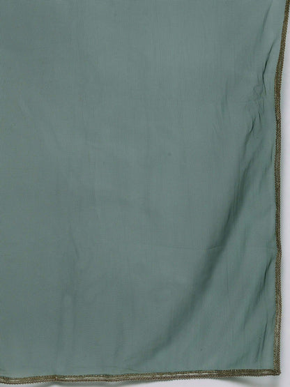 Dhiyona IE Women Embroidered Straight Kurta & Trousers With Dupatta