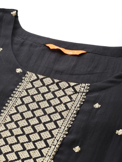 Dhiyona IE Ethnic Motifs Embroidered Kurta with Trousers & Dupatta