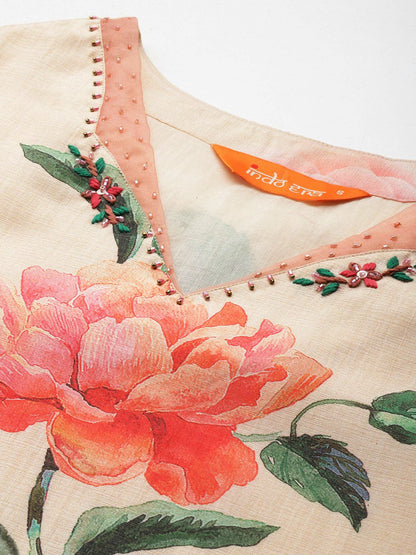 Dhiyona IE Floral Printed Kurta with Trousers & Dupatta