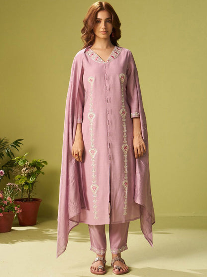Women Floral Embroidered Kurta with Trousers & Dupatta