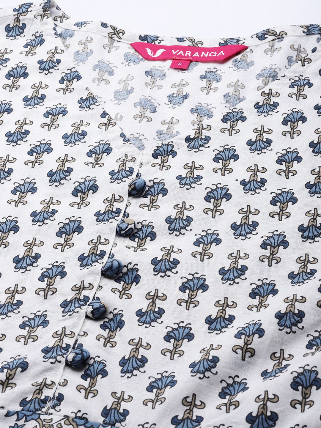 Dhiyona VA Women's White Ethnic Motifs Printed Pure Cotton Kurta with Trousers & With Dupatta