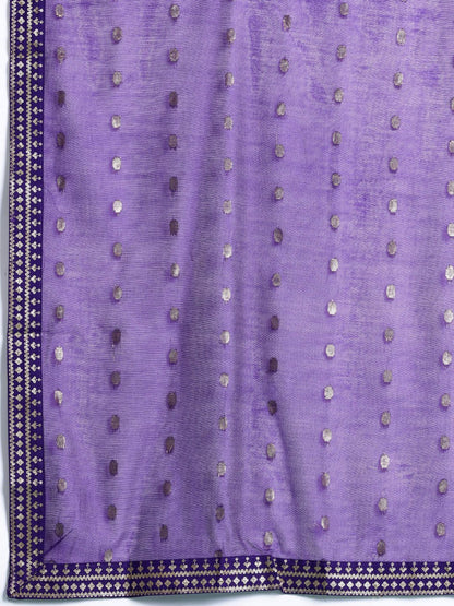 Ethnic Motifs Embroidered Sequinned Kurta with Trousers & Dupatta