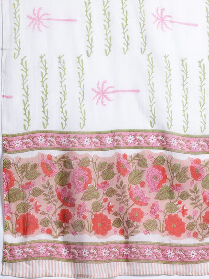 Floral Printed Pure Cotton Kurta with Salwar & With Dupatta