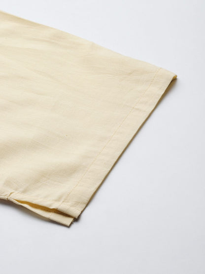 Floral Embroidered Pure Cotton Kurta with Trousers & Dupatta