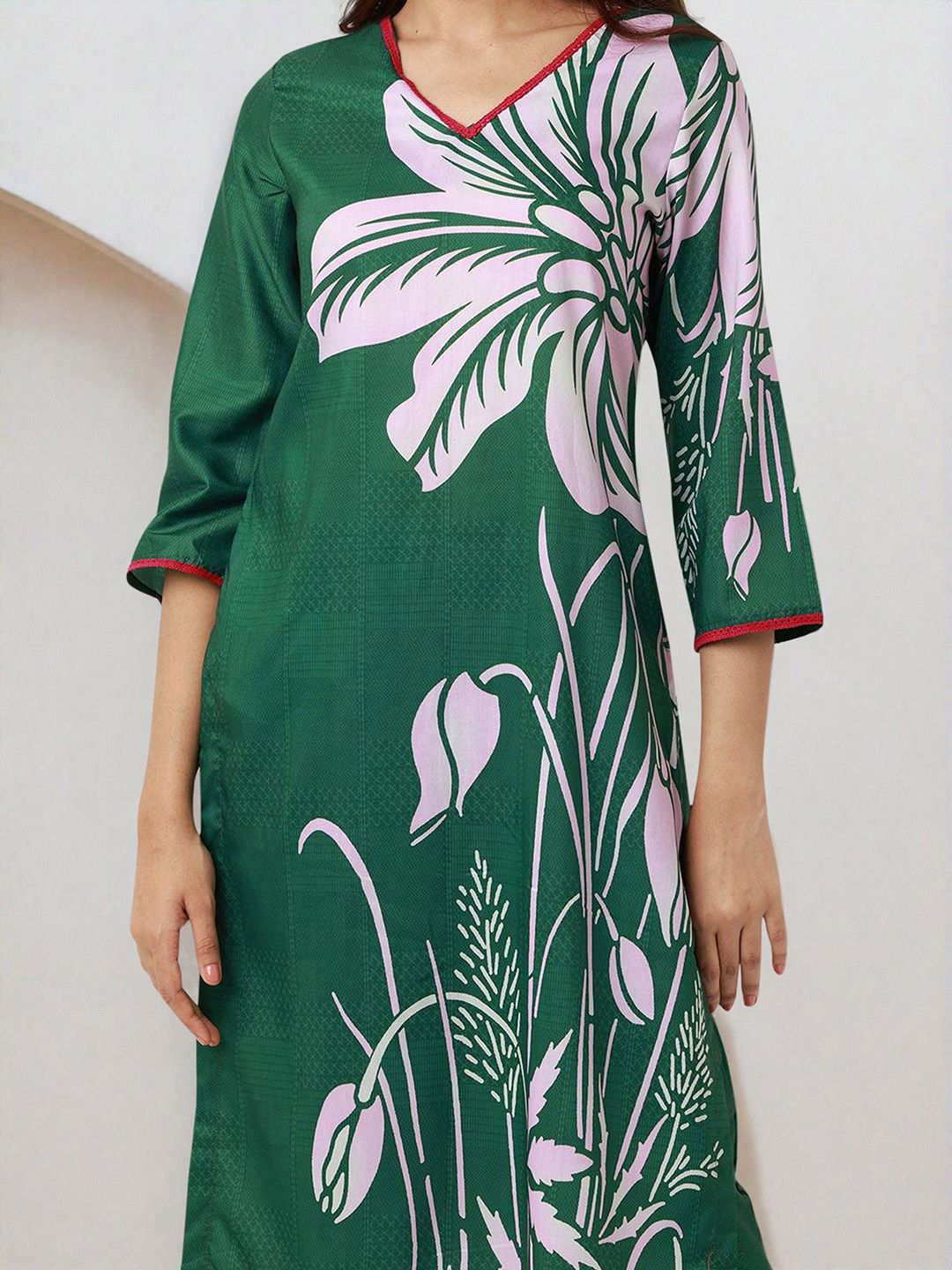 Dhiyona IS Women's Women Printed Regular Kurta with Trousers