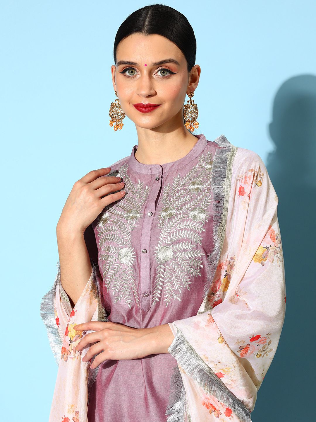 Dhiyona VA Women's Woven Design Chanderi Silk Hyper Texture Kurta Set