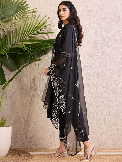 Women Floral Embroidered Regular Thread Work Kurta with Trousers & With Dupatta