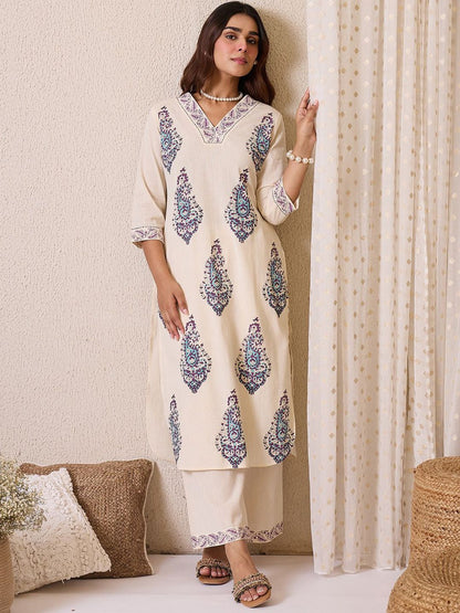 Dhiyona IE Printed Pure Cotton Tunic With Palazzo