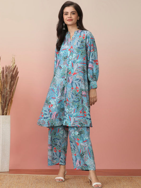 Dhiyona VA Women'sFloral Printed Kurta With Trouser