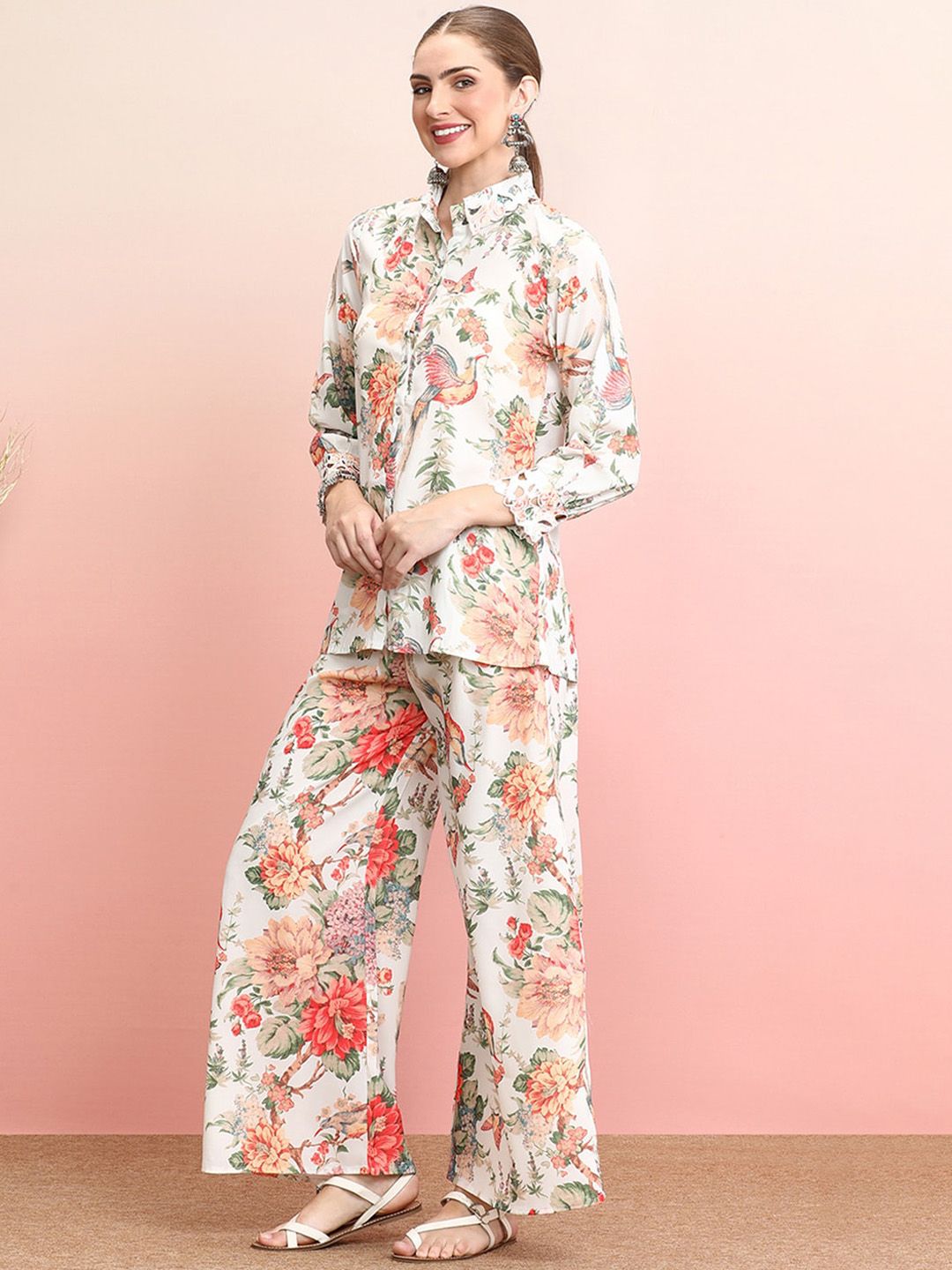 Dhiyona IE Printed Shirt With Palazzo Co-Ords