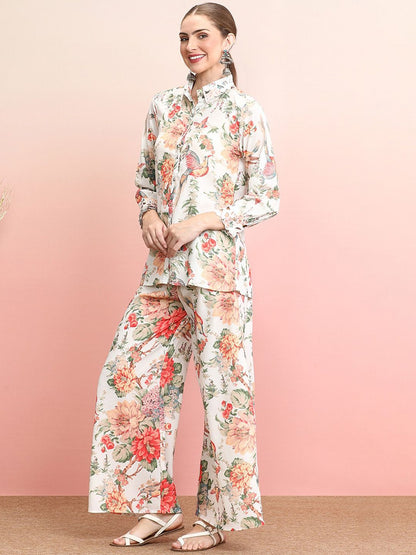 Dhiyona IE Printed Shirt With Palazzo Co-Ords