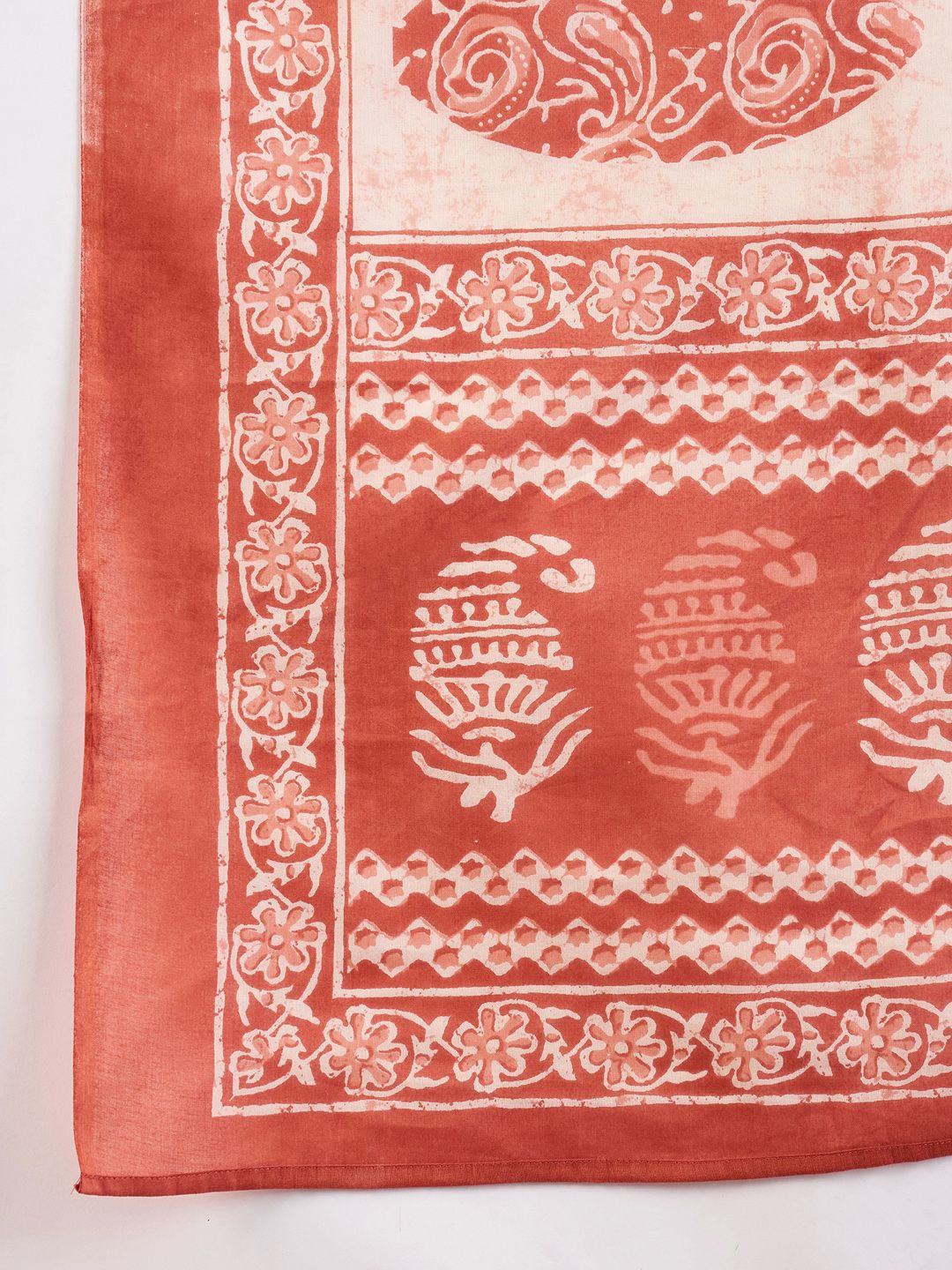 Dhiyona IE Floral Printed Gotta Patti Pure Cotton Straight Kurta With Trousers & Dupatta