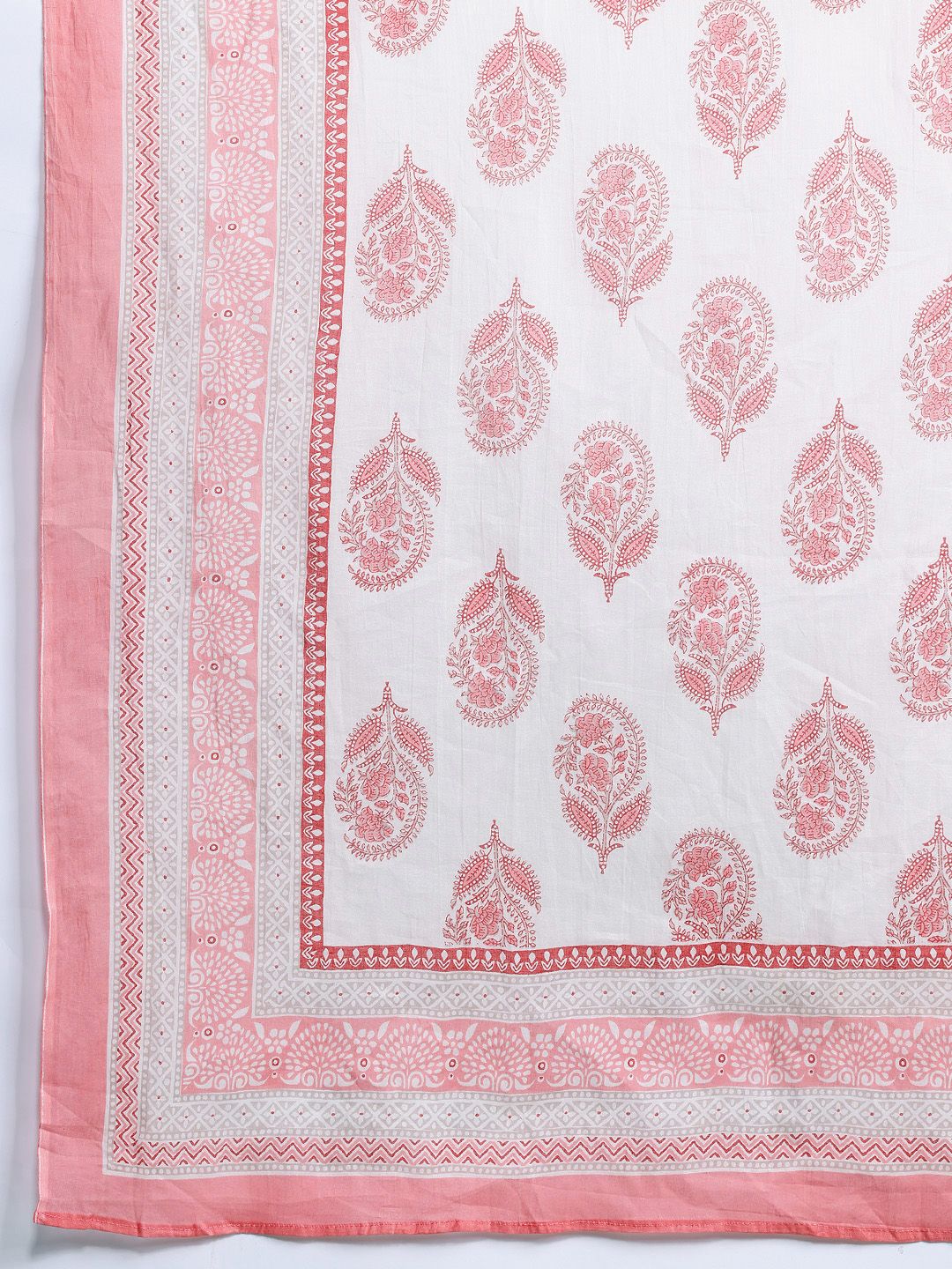 Ethnic Motifs Printed Angrakha Pure Cotton Kurta With Trousers & Dupatta