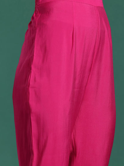 Dhiyona IE Women Ethnic Motifs Embroidered Pleated Mirror Work Kurta with Trousers
