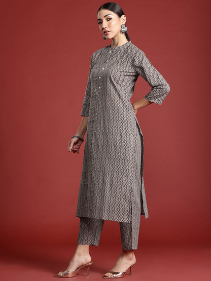 Dhiyona IE Printed Pure Cotton Kurta with Trousers & With Dupatta