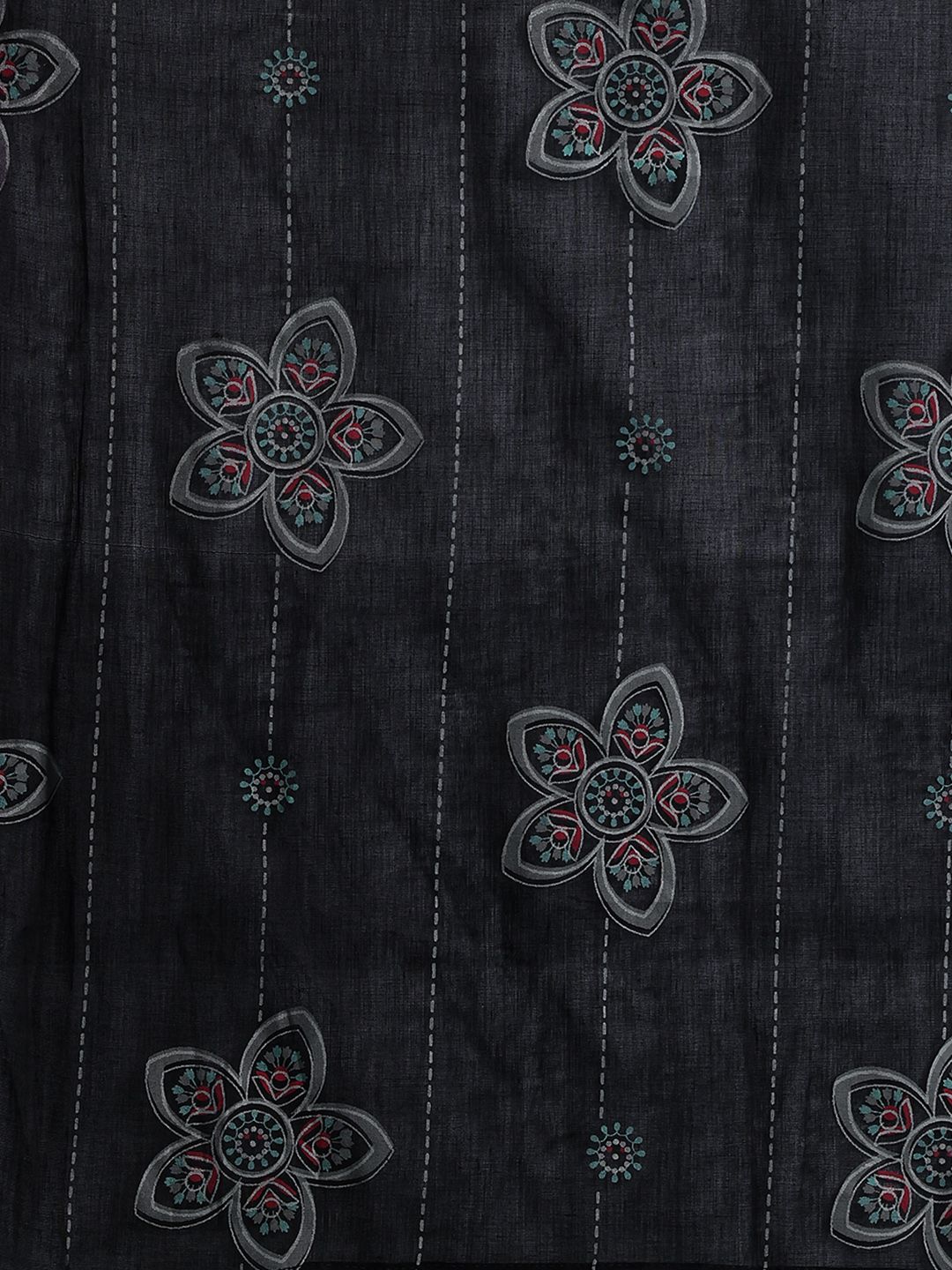 Dhiyona IE Floral Printed Sequinned Pure Cotton Kurta With Trousers & Dupatta