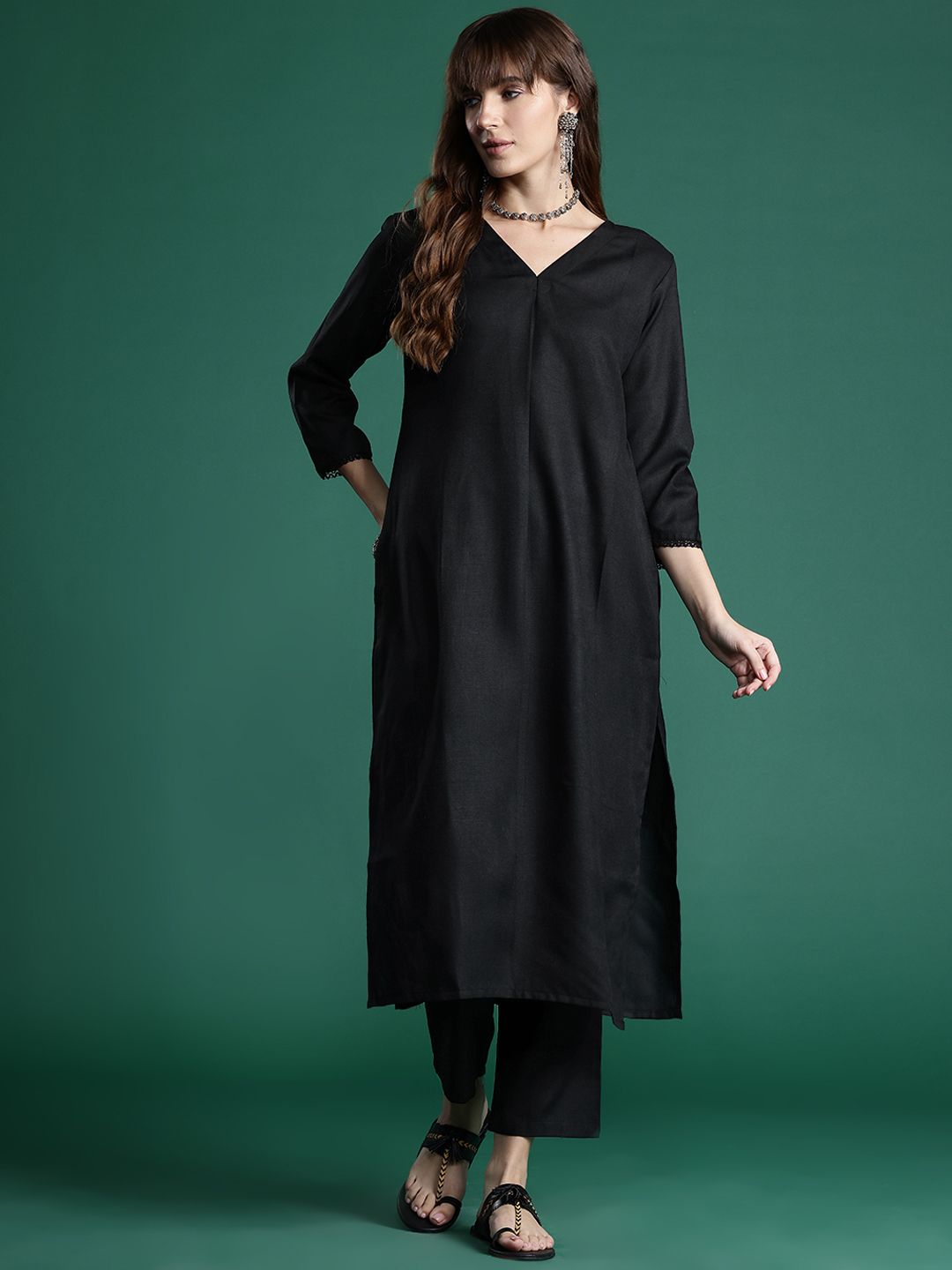 Dhiyona IE Pleated Kurta with Trousers