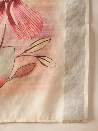 Women Floral Embroidered Thread Work Pure Cotton Kurta with Trousers & Dupatta