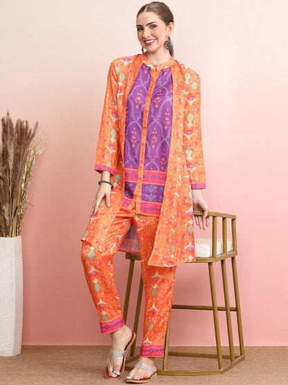 Dhiyona IE Printed Top With Trousers Co-Ords