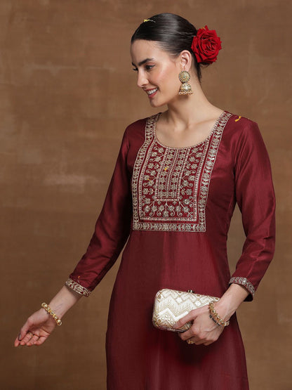Dhiyona IE Ethnic Motifs Embroidered A-line Kurta