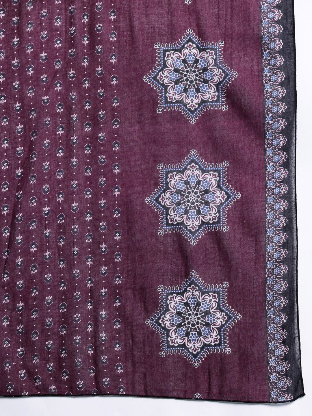Ethnic Motifs Printed Mirror Work Pure Cotton Kurta with Trousers & With Dupatta