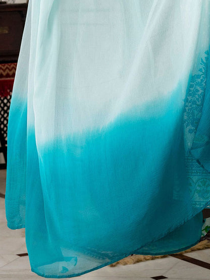 Dhiyona IE Women Floral Printed Regular Pure Cotton Kurta with Trousers & With Dupatta